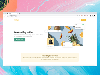 Jovinga Landing ecommerce jovinga landing page minimal nupop design webdesign