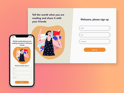 Daily UI #001 Sign Up - Books