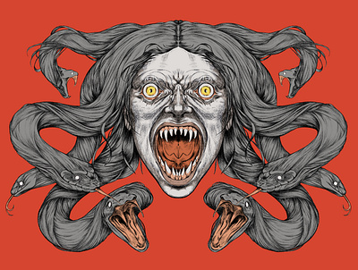 Medusa art design illustration medusa mythology procreate