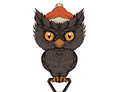 Black Owl art design illustration owl procreate