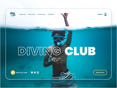 Diving club web design website