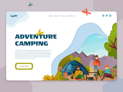 Adventure camping ui web web design website