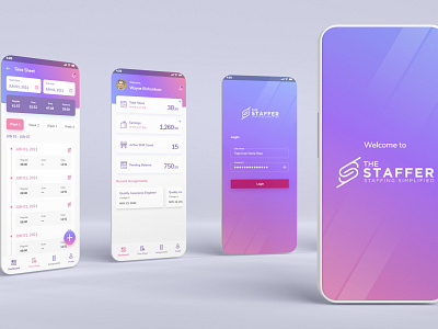 The Staffer - Staffing Simplified android app design app design figma hiring recruitment staffing typography ui ux xd
