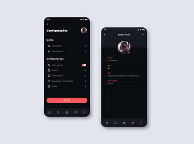 Daily UI #007 - Settings dailyui darkmode darktheme design figma mobile settings settingspage ui