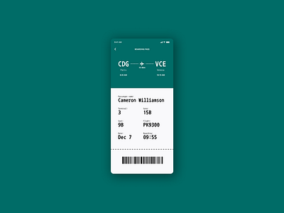 Daily UI #024 - Boarding Pass