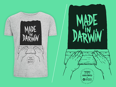 T-shirt Screen-printed Darwin handmade print screenprint t shirt