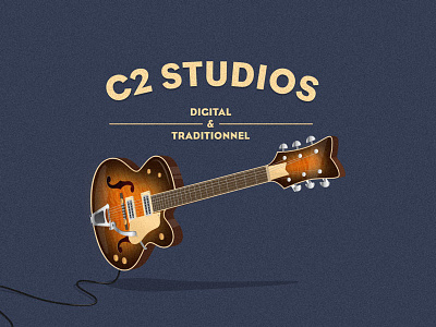 C2 Studios - Guitar design guitar illustration illustrator music studio vector wood