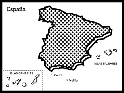 Map Of Spain (Postcard) black and white free map postcard printable spain