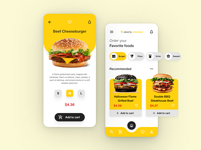 Fast Food Delivery App burger burger menu delivery delivery app delivery service fast food fastfood figma food food app food delivery mobile mobile app mobile app design mobile design mobile ui ui ui design uidesign yellow