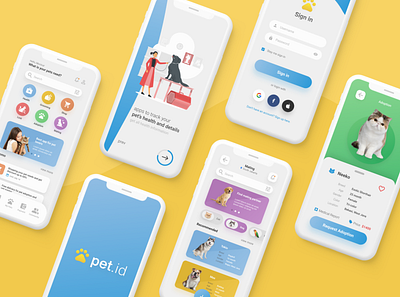 PET.ID - Pet care app UI case study mobile app mobile ui pet pet care pets petshop ui design ui ux