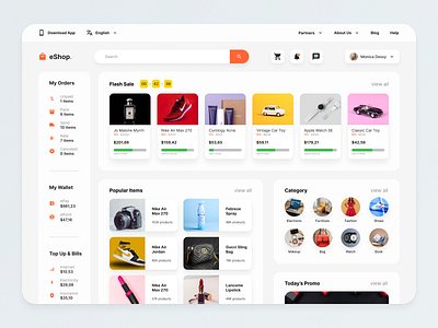 eShop - Website E-commerce dashboard e commerce ecommerce landing page ui design web design web ui