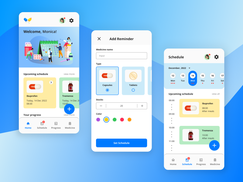 Med Reminder Medication reminder app by Monica Dessy Amanda on Dribbble
