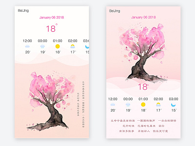 Watercolor weather UI