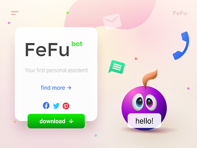 FeFu bot app branding design illustration interface logo