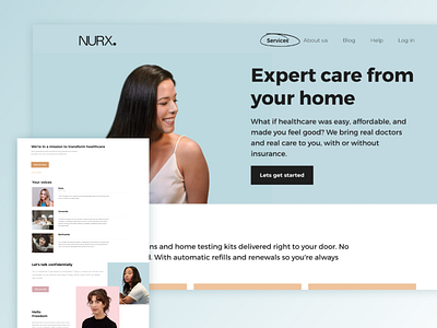 Nurx.com home page banner clean colors fun grid gridsite header list minimal productsite startup typography webdesign website