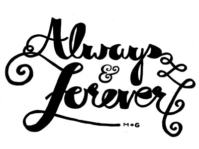 For fun, for friends always forever lettering love script