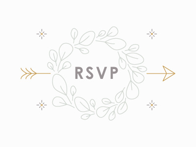 RSVP arrow invite leaves monoweight rsvp wreath