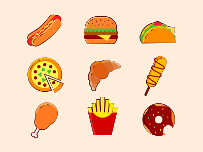 Fast food - Icon Set fastfood fastfoodicon foodicon icon iconset modernicon