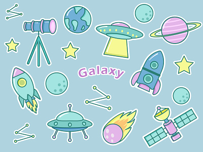Galaxy Space - Modern Sticker