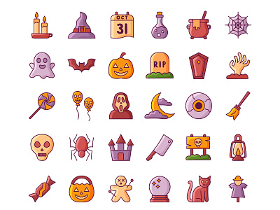 Halloween - Icon set afraid celebration dead death fashion festival ghost halloween halloween icon horror icon iconset monster night pumpkin scary scream spooky vector witch