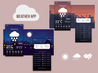 Weather Apps adobe xd pastel color uidesign uiux weather app xd design