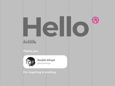 Hello Dribbble! debut design flat minimal type typography ui ux vector