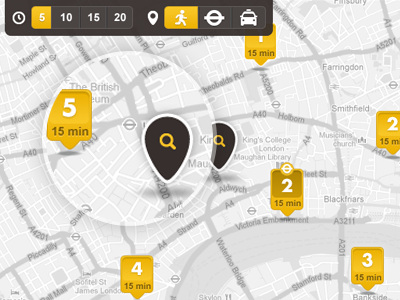 Map with filters map design photoshop ui user interface
