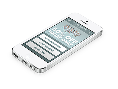 Mobile eCommerce homepage