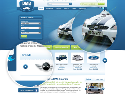 Homepage with details e commerce web design website