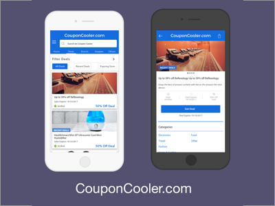 Couponcooler.com mobile experience coupon site mobile development sketch ui