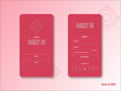 Daily UI 001 app design login screen minimal ui