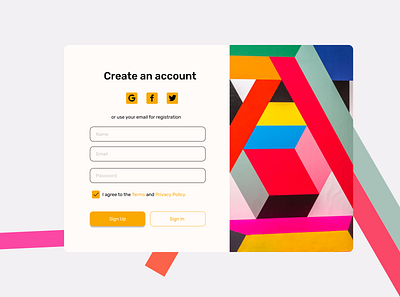 Creating an account page. minimal signin signup uidesign webpage webui