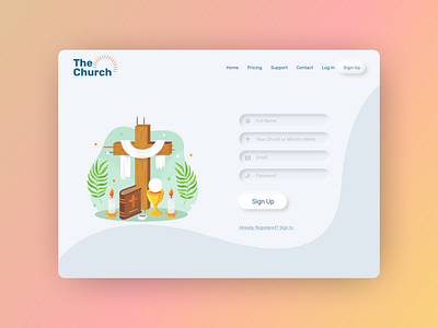 SignUp form for Church Web animation app branding design graphic design illustration logo signup simple soft typography ui ui ux web ux web design