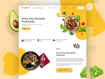 Webpage on FOODFUN app branding design figma food food and drink graphic design illustration logo ui ux vector web design