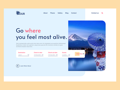 Hotel Booking & Tour web design