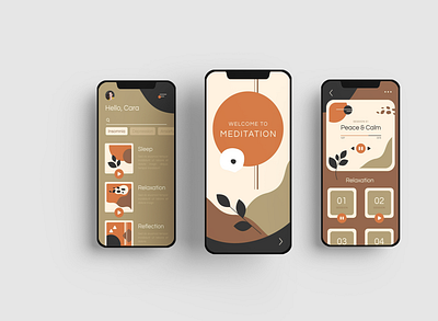 Meditation Instructional App Design animation app branding design developement graphic design icon illustration instruction logo meditation simple typography ui ux web design yoga