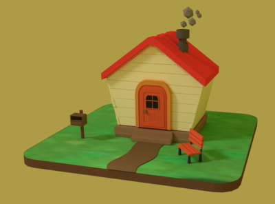 Tiny little 3d 3dart 3dillustration artwork blender3d blendercycles house house illustration illustration