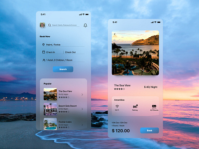 Hotel Booking App Glassmorphism