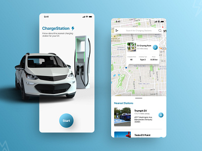 EV Charging Station Locator app behance charging charging station colors design dribbble electric vehicle illustration light map minimal minimalist modern simple typography ui uidesign ux uxdesign