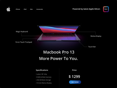 M1 Macbook Pro Landing page Concept