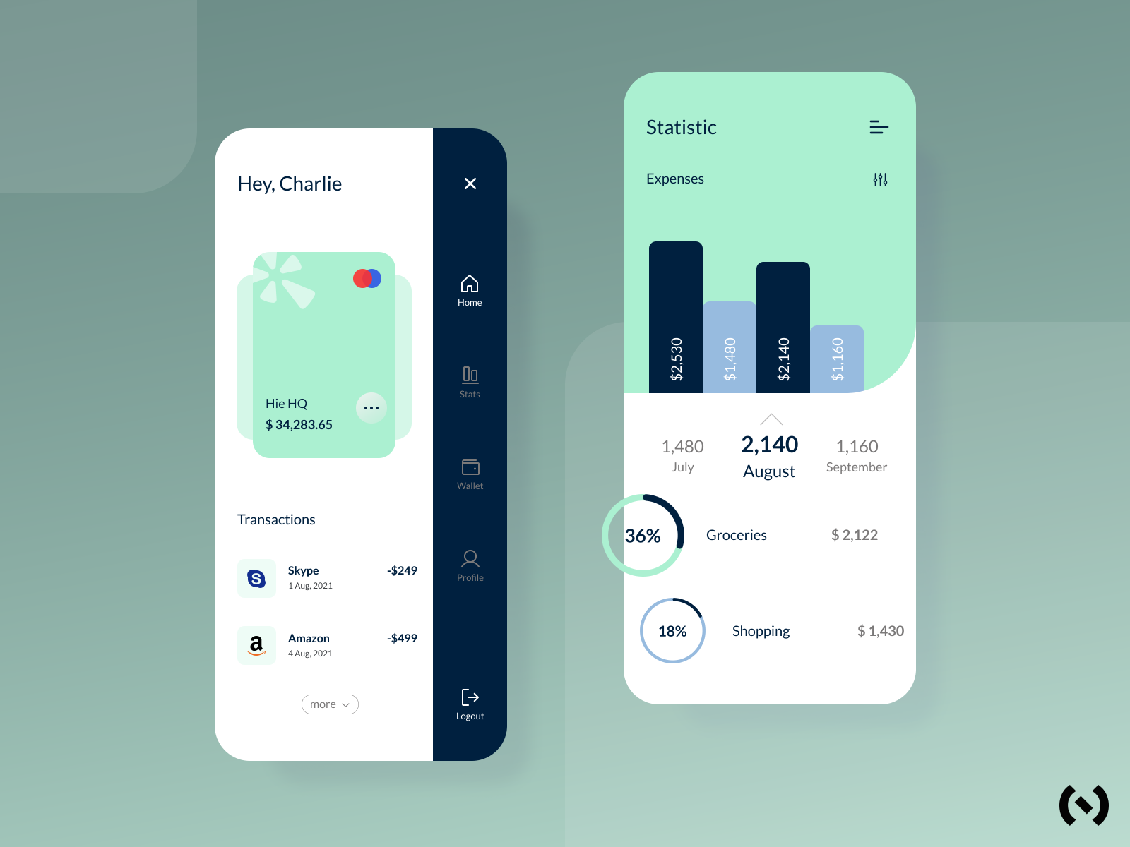 Personal Bank App by Sagar Mahato for HQ on Dribbble