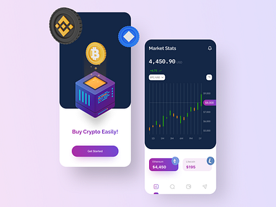 Crypto App Concept android app app branding clean clean design colors design dribbble finance finance app fintech fintech app graphic graphic design illustration ios app logo minimal ui ux