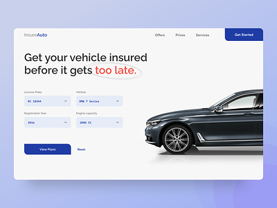 Car Insurance Website Concept
