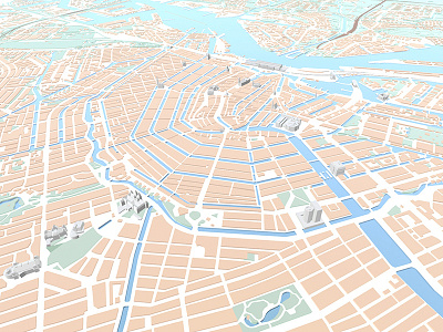3D Amsterdam 3d cartography illustration map xprocrastinationcontest