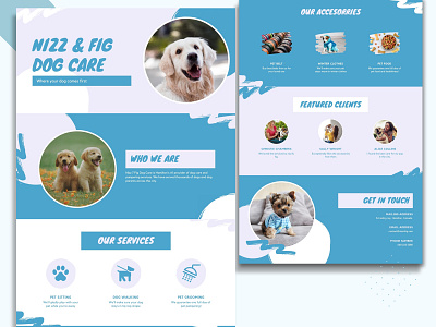 Nizz & Fig Dog Care Website Design behance design dog care dog care website dribbble landing page design landingpage pet care pet care website pet services ui uxdesign web design website websitedesign
