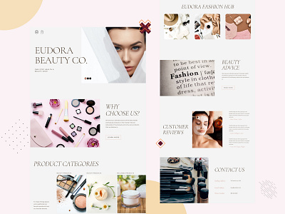 Eudora Beauty Co. - Beauty Website Design beauty website behance design dribbble fashion website landing page design landingpage ui uxdesign web design website websitedesign