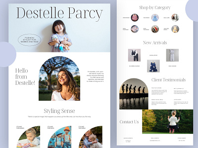 Destelle Parcy - Kids Fashion Website Design behance clothes design dribbble fashion fashion brand fashion design fashion website landing page design landingpage style ui uxdesign web design website websitedesign