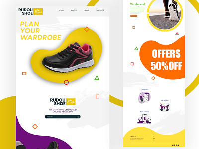 Rudou - Shoe Website Design behance design dribbble landing page design landingpage shoes shoes website ui uxdesign web design website websitedesign