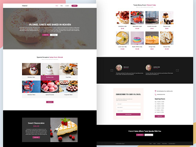 Viloniel - Cake Shop Website Design behance cake shop cakes design dribbble landing page design landingpage ui uxdesign web design website websitedesign