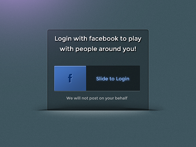 Facebook Slide to Login blue button dark f facebook iphone login post screen theme trail ui user ux